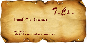 Tamás Csaba névjegykártya